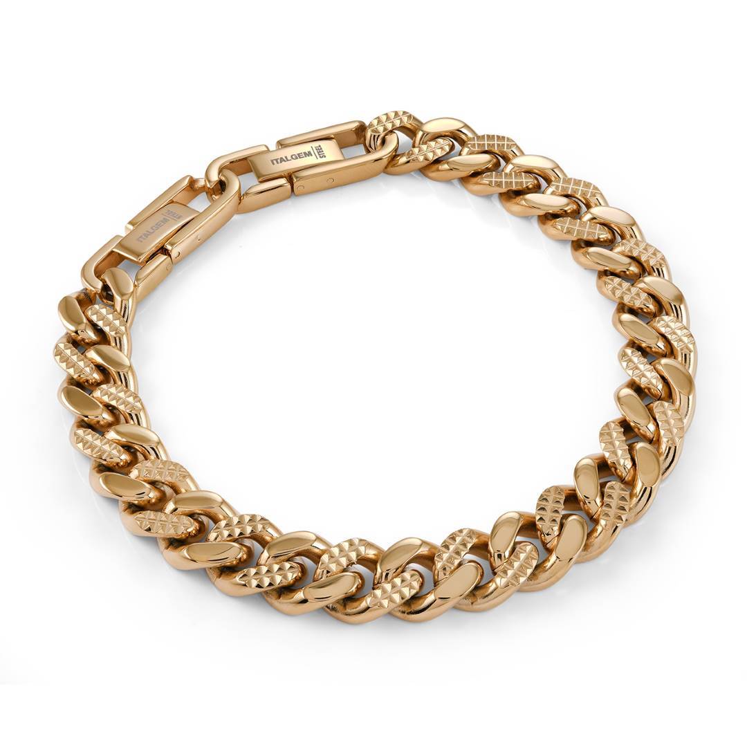 10MM-CURB HALF-DIA-CUT BRACELET