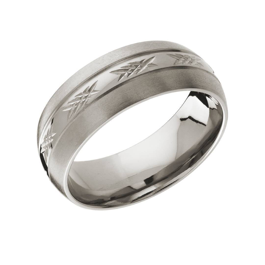 8MM DIAMOND CUT TITANIUM BAND