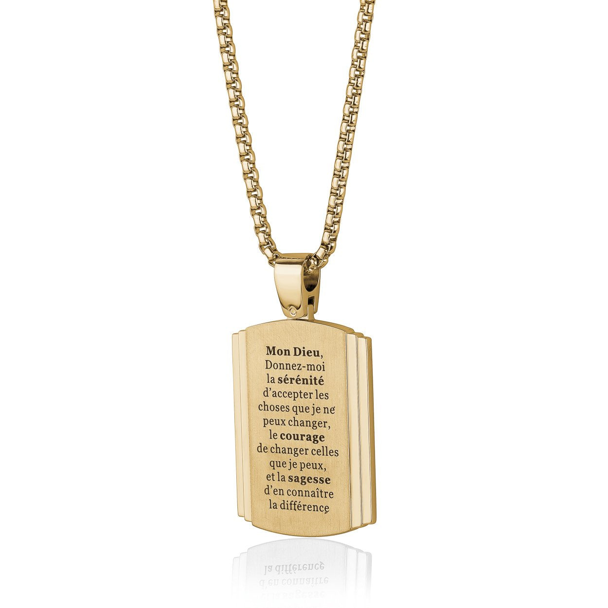 FRENCH SERENITY PRAYER DOG TAG