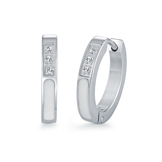 15MM HALF-ETERNITY ENAMEL HOOPS