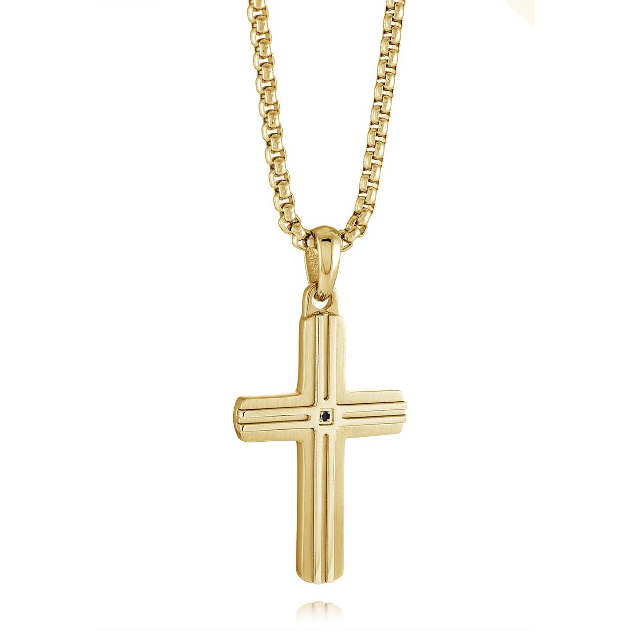 GROOVED CROSS PENDANT