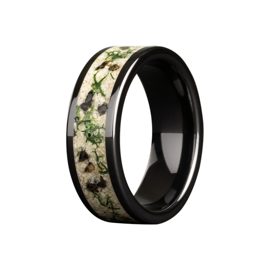 Black Ceramic Comfort Fit Ring with Polished Finish