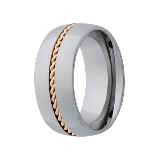 Cobalt Comfort Fit Polished Ring with Gold