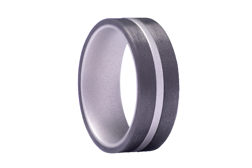 Cobalt Carbon Fiber Polished Ring - Quick Ship