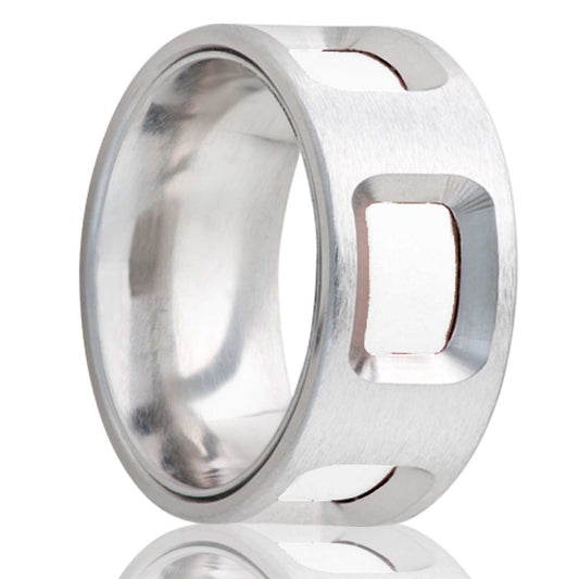 Cobalt Ring with Sterling Silver Inlay, Satin Finish