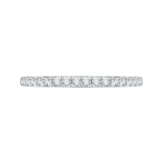 Euro shank Diamond Half Eternity Wedding Band in 14K White Gold