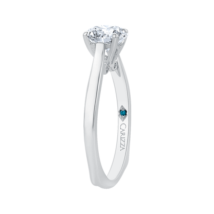 14K White Gold Round Cut Diamond Solitaire Engagement Ring (Semi-Mount)