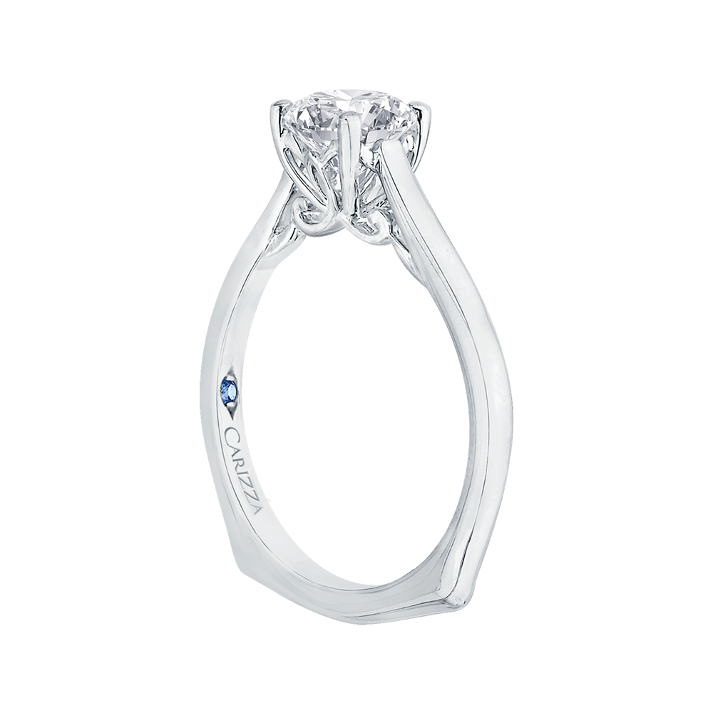 Diamond Solitaire Engagement Ring in 14K White Gold (Semi-Mount)