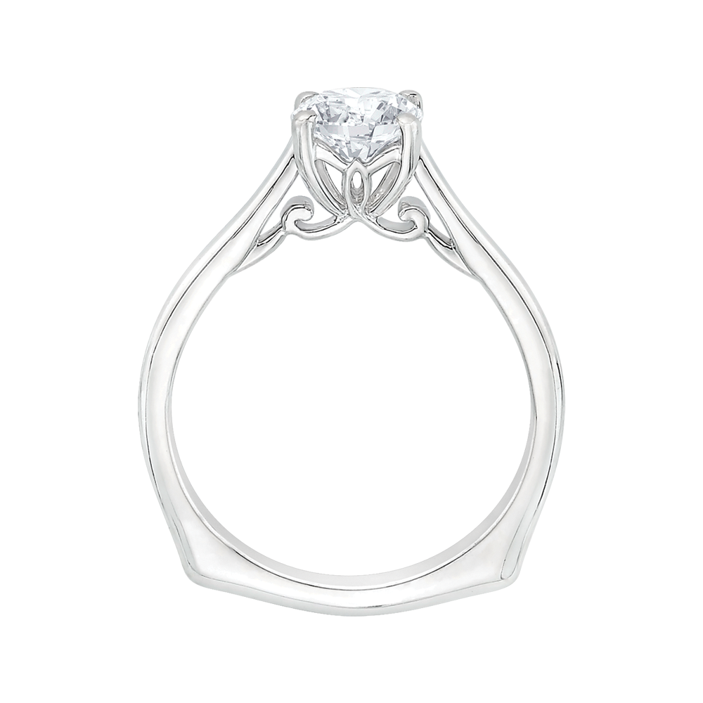 Diamond Solitaire Engagement Ring in 14K White Gold (Semi-Mount)