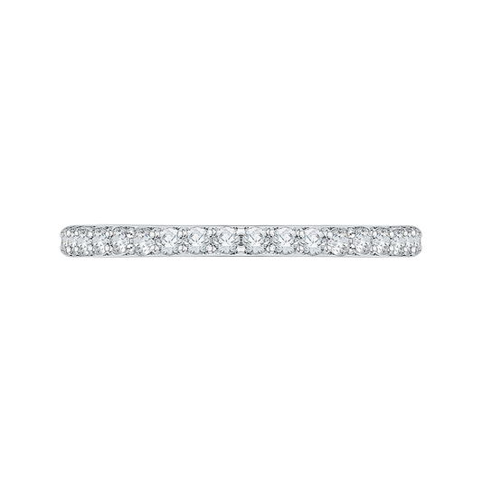Diamond Half-Eternity Wedding Band with Euro Shank In 14K White Gold