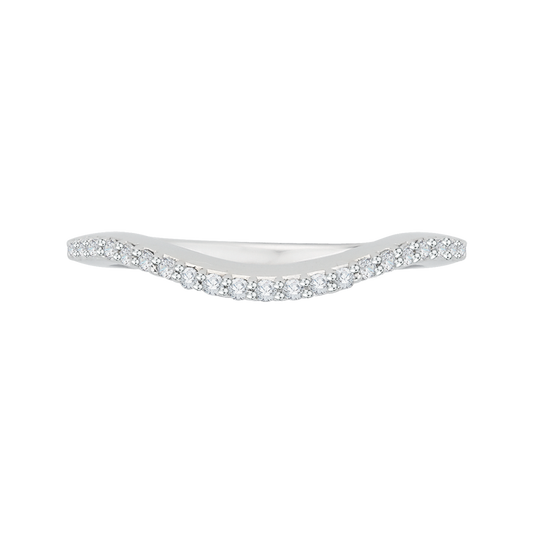 Euro shank Diamond Half Eternity Wedding Band in 14K White Gold