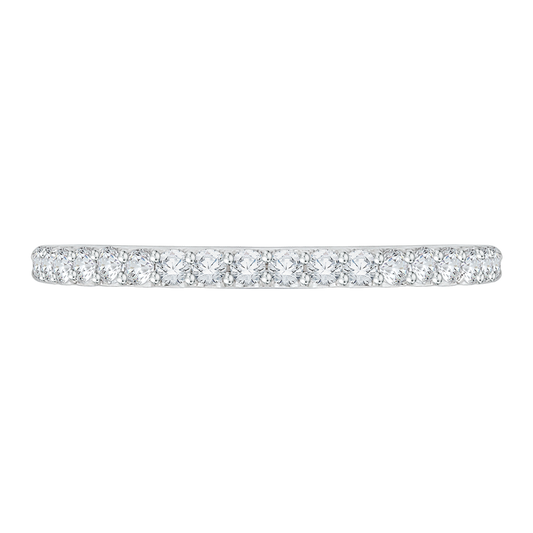 Round Diamond Euro Shank Wedding Band In 14K White Gold
