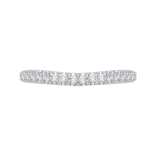 Euro Shank Round Diamond Half-Eternity Wedding Band in 14K White Gold