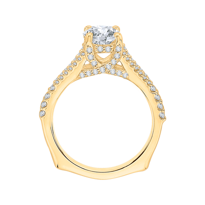 Split Shank Round Diamond Engagement Ring in 14K Yellow Gold (Semi-Mount)