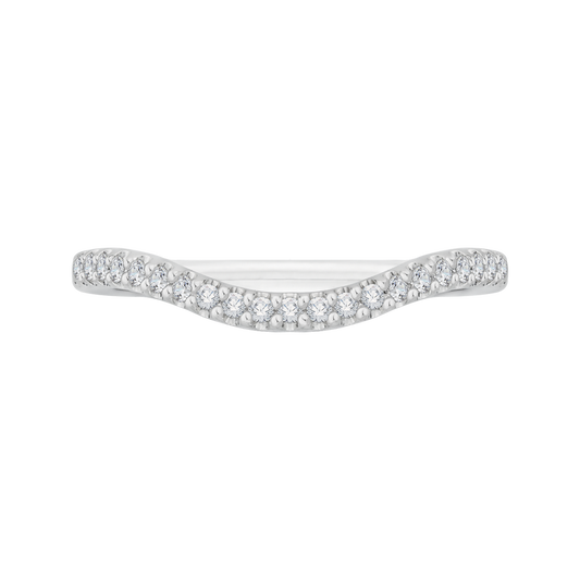 Euro Shank Diamond Wedding Band in 14K White Gold