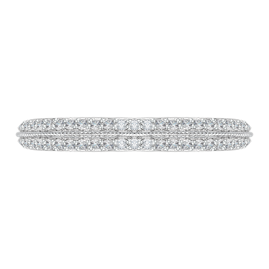 Half-Eternity Diamond Wedding Band with Euro Shank in 14K White Gold