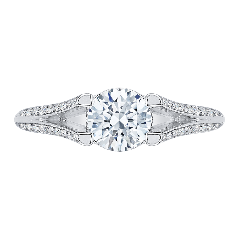 Split Shank Diamond Engagement Ring in 14K White Gold (Semi-Mount)