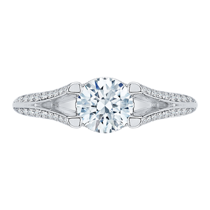 Split Shank Diamond Engagement Ring in 14K White Gold (Semi-Mount)