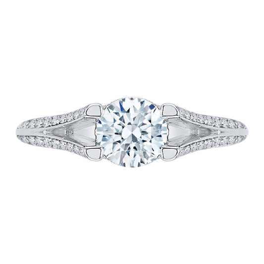 Split Shank Diamond Engagement Ring in 14K White Gold (Semi-Mount)