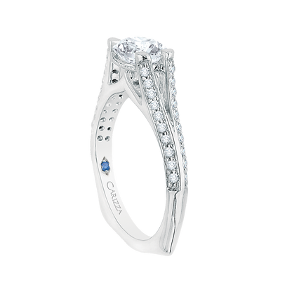 Split Shank Diamond Engagement Ring in 14K White Gold (Semi-Mount)