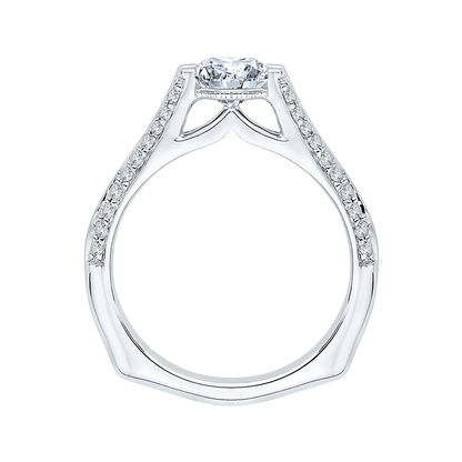 Split Shank Diamond Engagement Ring in 14K White Gold (Semi-Mount)