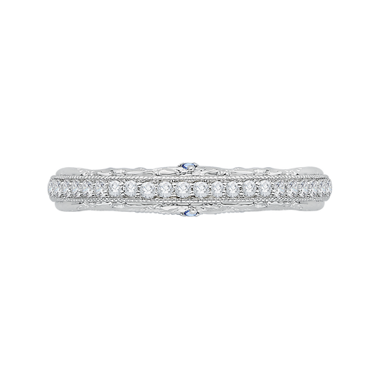 Euro Shank Diamond Half-Eternity Wedding Band in 14K White Gold