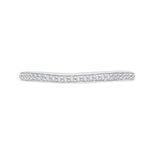Round Diamond Half-Eternity Wedding Band in 14K White Gold