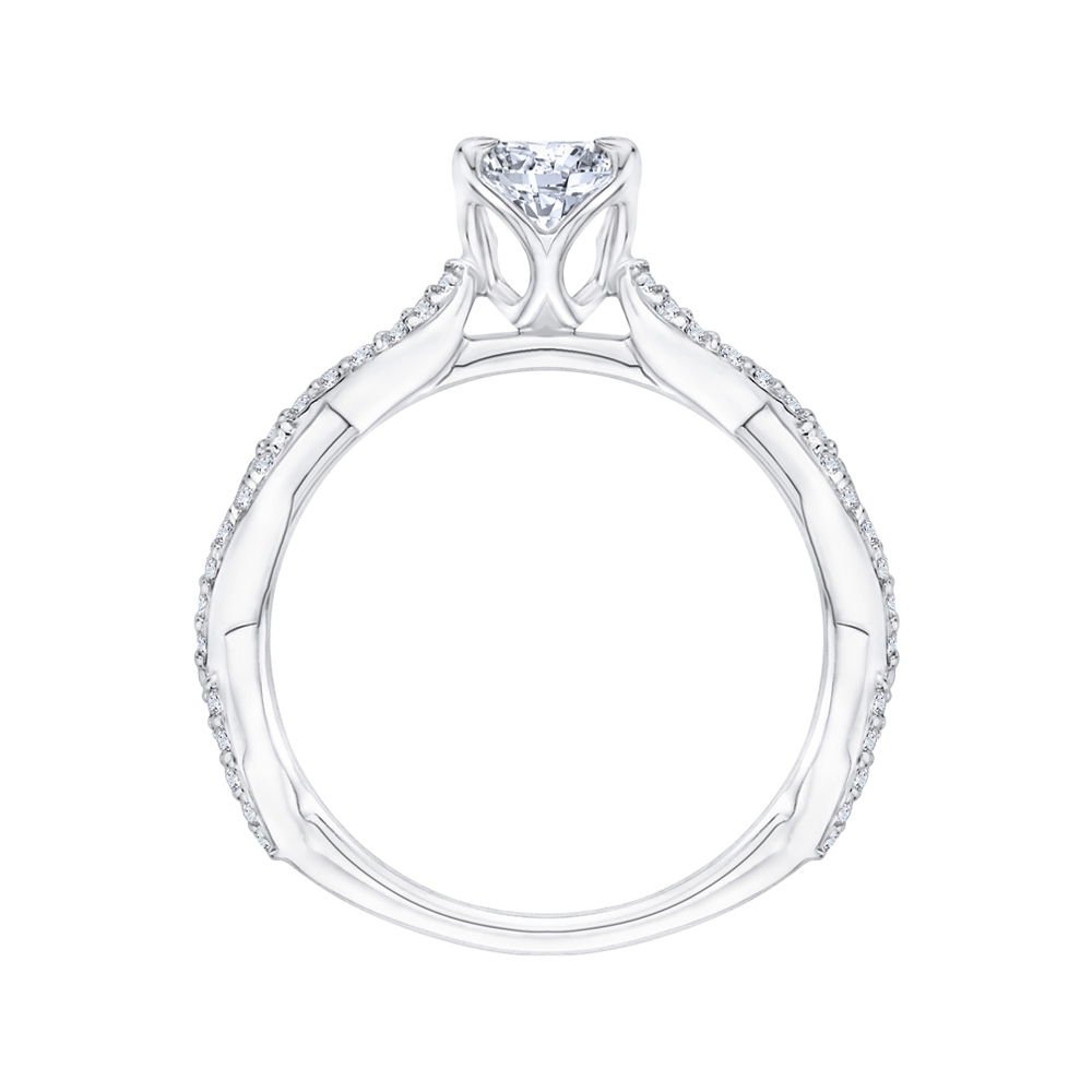 Round Diamond Engagement Ring in 14K White Gold (Semi-Mount)