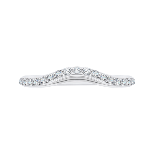 Round Diamond Half-Eternity Wedding Band in 14K White Gold
