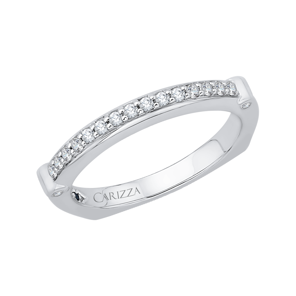 Round Diamond Wedding Band in 14K White Gold