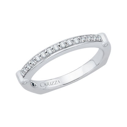 Round Diamond Wedding Band in 14K White Gold