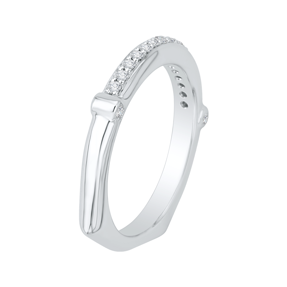 Round Diamond Wedding Band in 14K White Gold