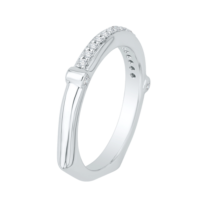 Round Diamond Wedding Band in 14K White Gold