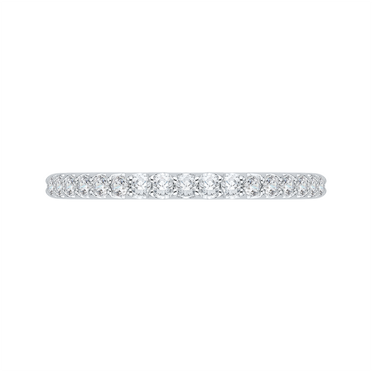 Round Diamond Half-Eternity Wedding Band in 14K White Gold