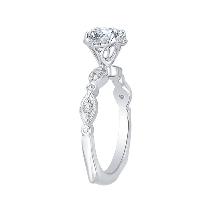 Round Diamond Engagement Ring in 14K White Gold (Semi-Mount)