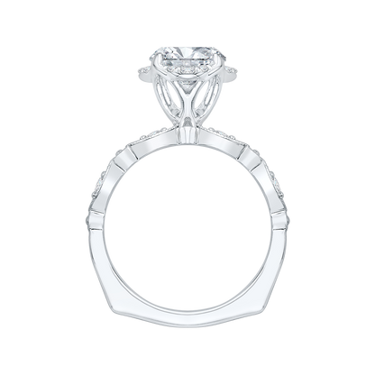 Round Diamond Engagement Ring in 14K White Gold (Semi-Mount)