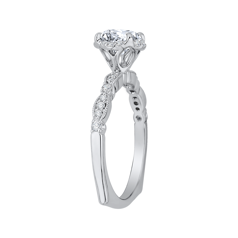 Round Diamond Engagement Ring in 14K White Gold (Semi-Mount)