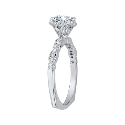 Round Diamond Engagement Ring in 14K White Gold (Semi-Mount)