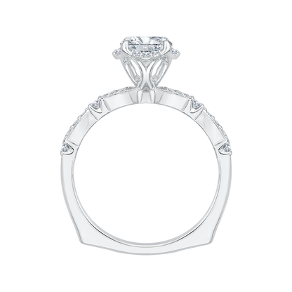 Round Diamond Engagement Ring in 14K White Gold (Semi-Mount)