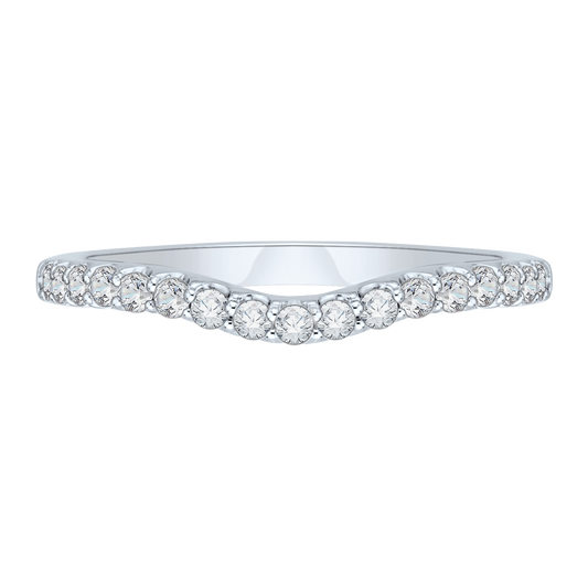 Round Diamond Half-Eternity Wedding Band in 14K White Gold