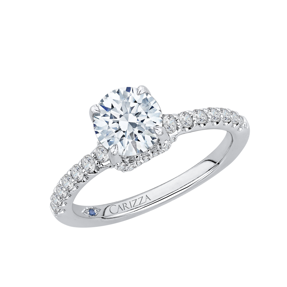 Round Diamond Engagement Ring in 14K White Gold (Semi-Mount)