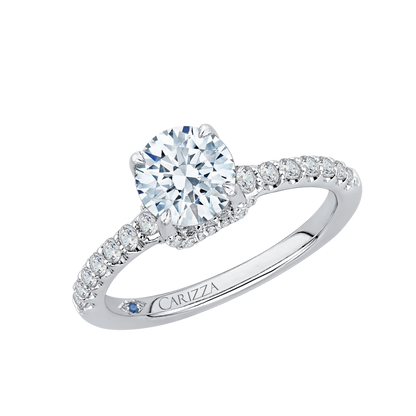 Round Diamond Engagement Ring in 14K White Gold (Semi-Mount)