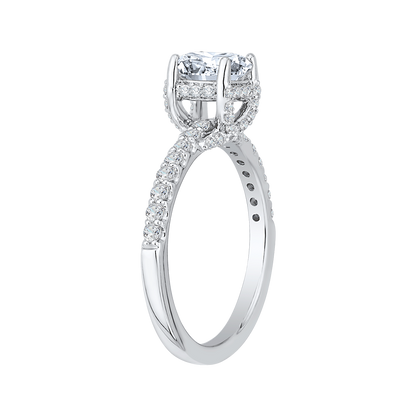 Round Diamond Engagement Ring in 14K White Gold (Semi-Mount)