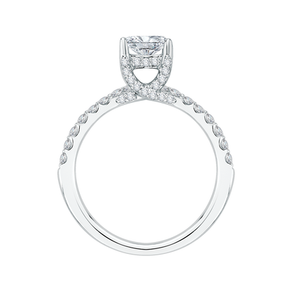 Round Diamond Engagement Ring in 14K White Gold (Semi-Mount)