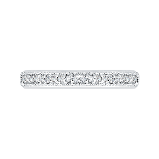 Round Diamond Wedding Band in 14K White Gold