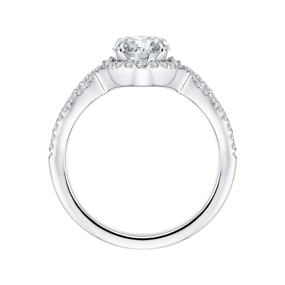 Split Shank Round Diamond Engagement Ring in 14K White Gold (Semi-Mount)