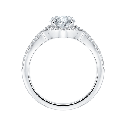 Split Shank Round Diamond Engagement Ring in 14K White Gold (Semi-Mount)