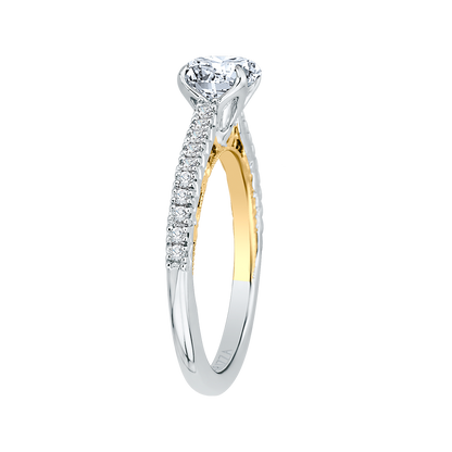 Round Diamond Engagement Ring in 14K Two Tone Gold (Semi-Mount)