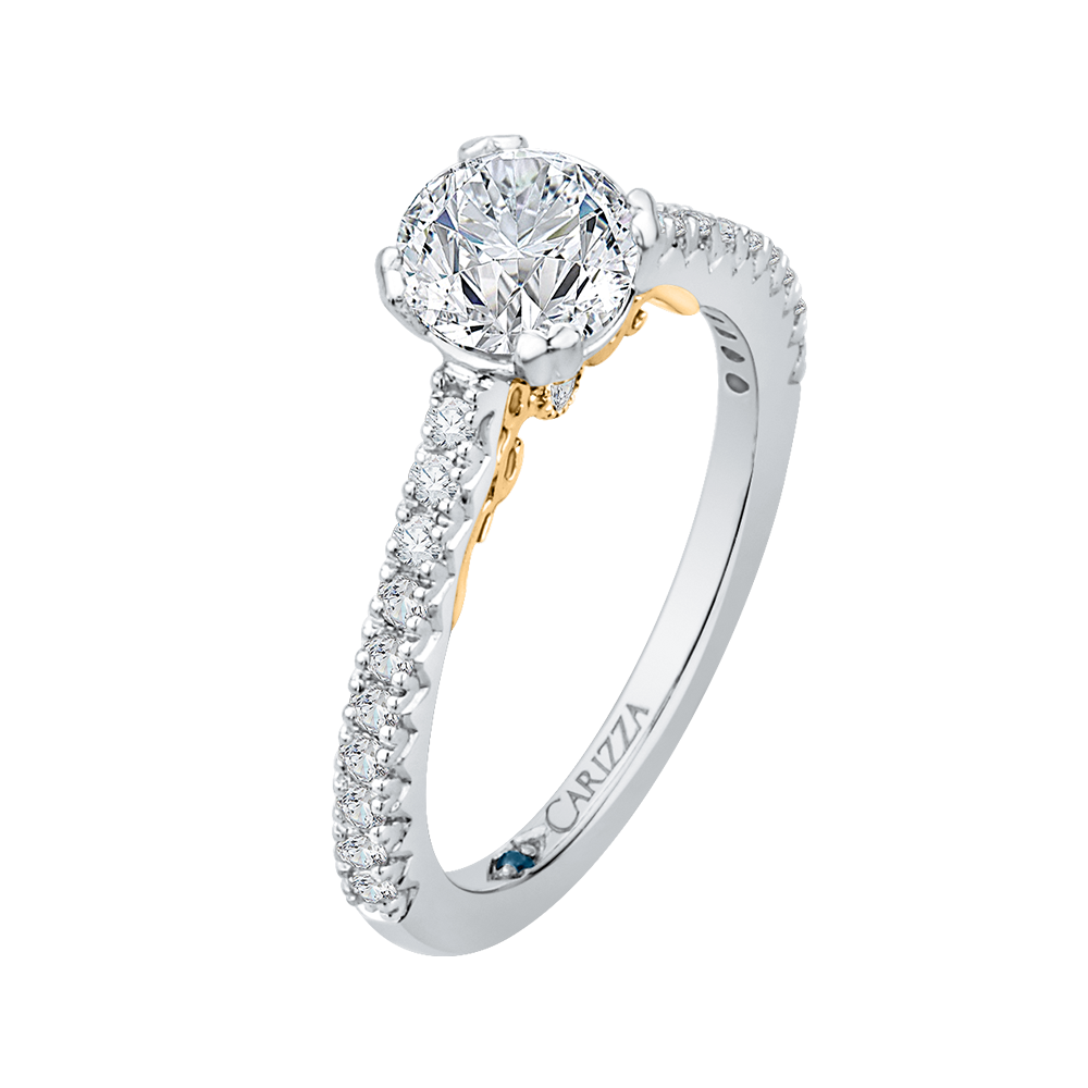 Diamond Engagement Ring in 14K Two Tone Gold (Semi-Mount)