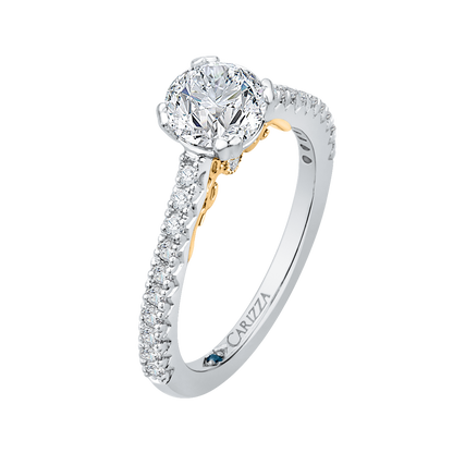 Diamond Engagement Ring in 14K Two Tone Gold (Semi-Mount)